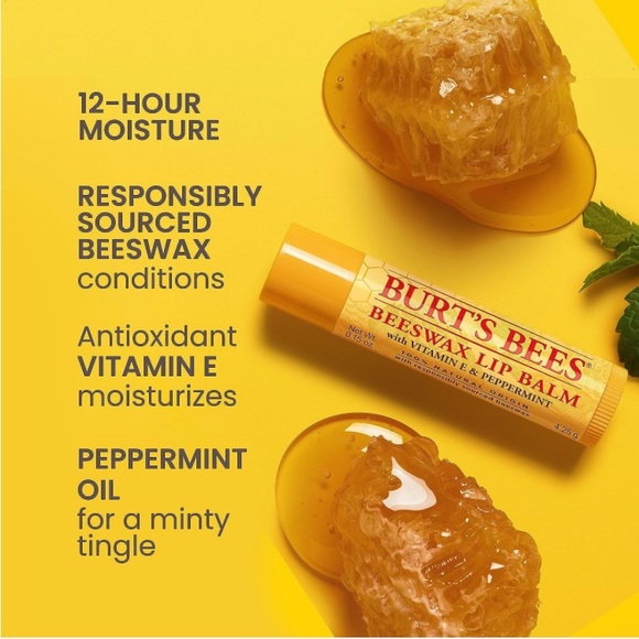 NIB Burt’s Bees 4pk Lip Balm with Vitamin E and Peppermint - Picture 4 of 8